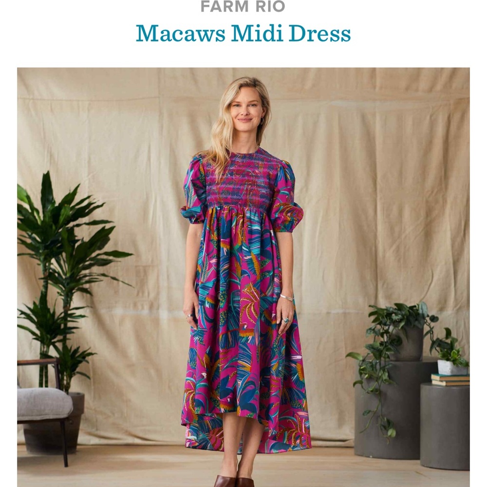 Farm rio Toucan dress. Size medium. Worn only once
